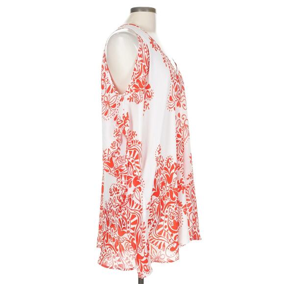 Show Me Your Mumu Peta Boo Tunic in Hendigo Go Red and White Floral - Large - Picture 5 of 7
